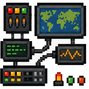Control room dashboard screens