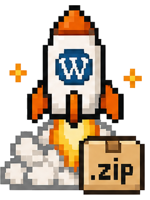 Plugin rocket with a zip label