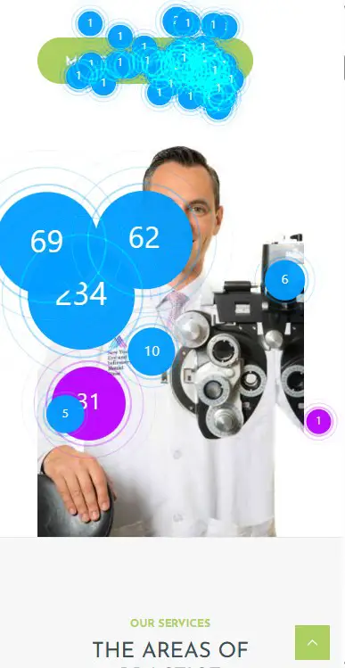 Clicks mode showing tracked click points on a WordPress page